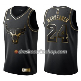 Muški NBA Dres Chicago Bulls Lauri Markkanen 24 Nike Crna Golden Edition Swingman